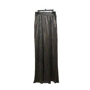 Miami Silver Metallic Extra Wide Leg Pants  - Medium